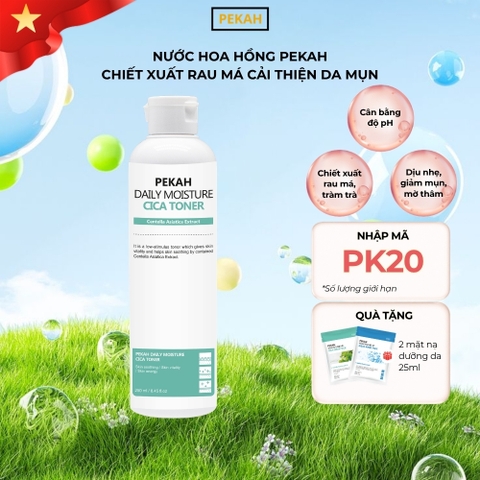 Nước Hoa Hồng Cải Thiện Da Mụn Và Kháng Khuẩn Chiết Xuất Rau Má PEKAH - PEKAH Daily Moisture Cica Toner 250ml