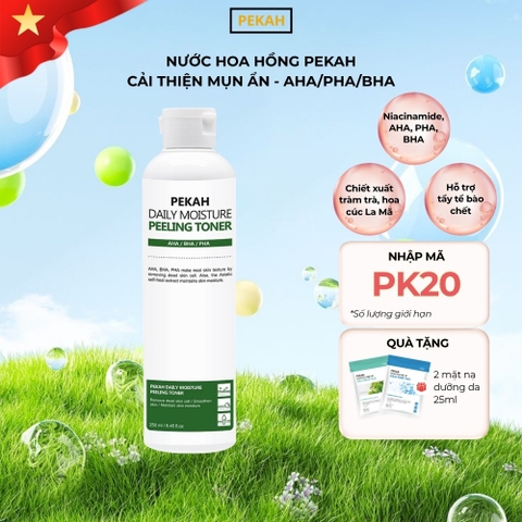 Nước Hoa Hồng Cải Thiện Mụn Ẩn AHA/PHA/BHA PEKAH -PEKAH Daily Moisture Peeling Toner 250ml