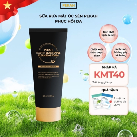 Sữa Rửa Mặt Phục Hồi Ốc Sên PEKAH - PEKAH Rebirth Black Snail Cleansing Foam