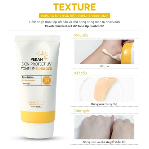 Kem Chống Nắng Vật Lý Nâng Tone, Bảo Vệ Da PEKAH - PEKAH SKIN PROTECT UV TONE UP SUNBLOCK 70ml