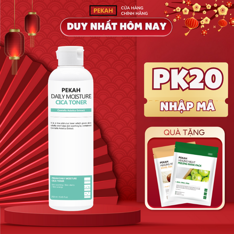 Nước Hoa Hồng Cải Thiện Da Mụn Và Kháng Khuẩn Chiết Xuất Rau Má PEKAH - PEKAH Daily Moisture Cica Toner 250ml