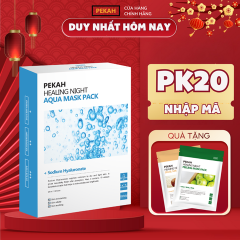 Set Mặt Nạ Giấy Cấp Ẩm Và Khóa Ẩm Dành Cho Mọi Loại Da PEKAH 25ml - PEKAH Healing Night Aqua Mask Pack