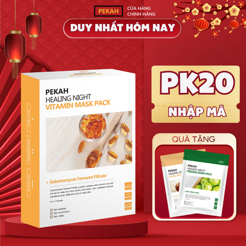 Set Mặt Nạ Giấy Cấp Ẩm Và Dưỡng Trắng Da Vitamin PEKAH 25ml - PEKAH Healing Night Vitamin Mask Pack