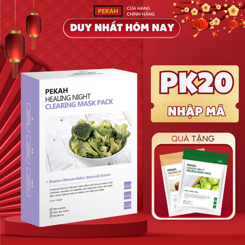 Set Mặt Nạ Giấy Dưỡng Da , Sạch Sâu Và Tăng Độ Đàn Hồi Cho Da PEKAH 25ML - PEKAH Healing Night Clearing Mask Pack