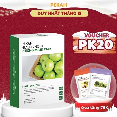 Set Mặt Nạ Giấy Cải Thiện Mụn Ẩn AHA/BHA/PHA PEKAH 25ml - PEKAH Healing Night Peeling Mask Pack