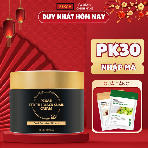 [NHẬP MÃ PEKAH20 GIẢM 20K] Kem Dưỡng Ốc Sên Cấp Ẩm Và Ngừa Lão Hóa Da Pekah - PEKAH Rebirth Black Snail Cream