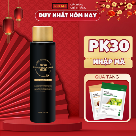 Nước Hoa Hồng Tái Tạo Da Ốc Sên PEKAH - PEKAH Rebirth Black Snail Toner