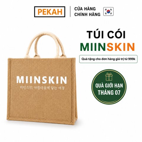 [QUÀ - ĐƠN TỪ 999K] Túi Tote MIINSKIN Đựng Mỹ Phẩm Skincare Du Lịch, Vải Bố Dày Dặn