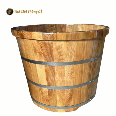 Bồn tắm gỗ Pơ Mu Tròn bo viền