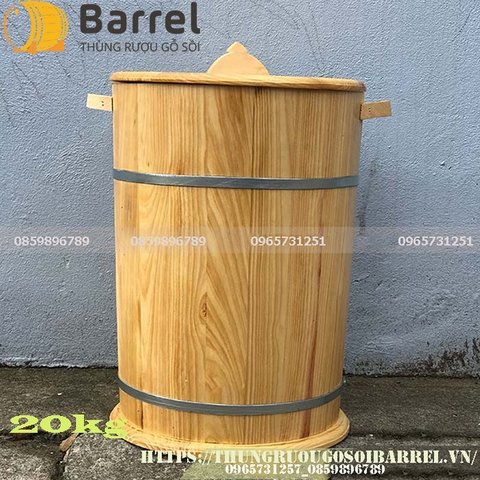 thùng gỗ đựng gạo Barrel