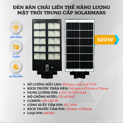 ĐÈN ĐƯỜNG LIỀN THỂ SOLAR MARS 500W