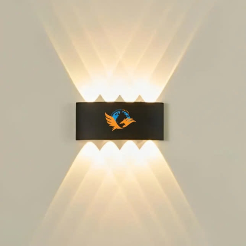 ĐÈN HẮT 8 TIA VỎ ĐEN ÁNH SÁNG VÀNG