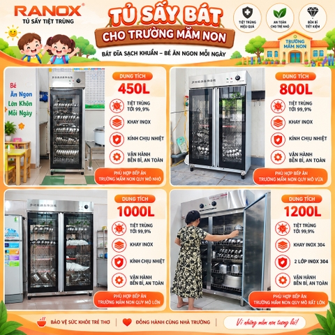Tư vấn chuẩn dung tích máy sấy bát trường mầm non