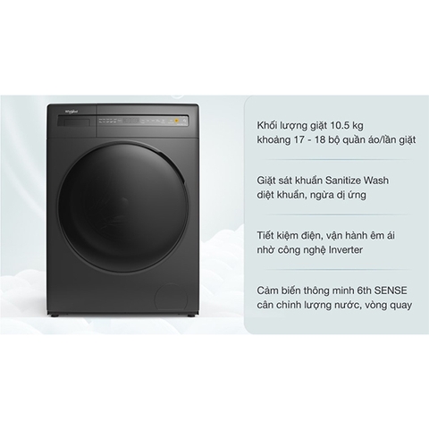 Máy giặt Whirlpool Inverter 10.5 kg FWEB10502FG