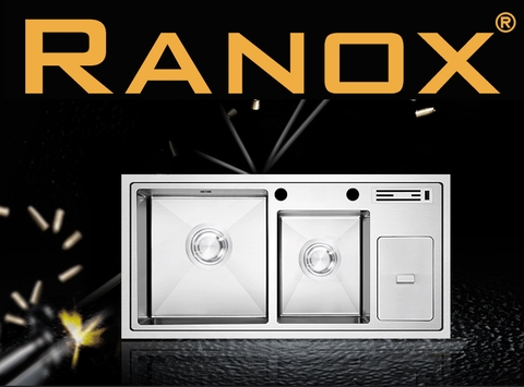CHẬU RỬA BÁT RANOX 3 HỐ CAO CẤP RN4433