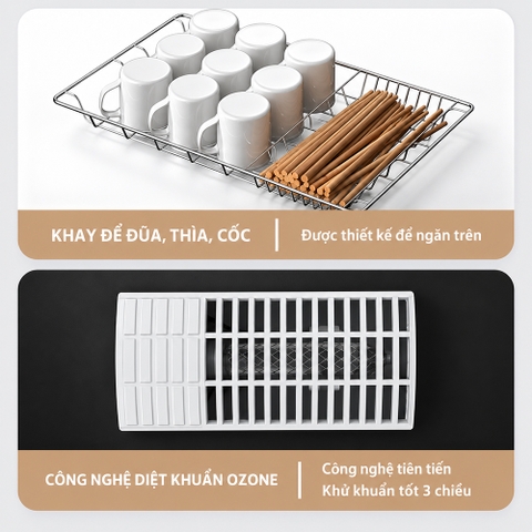 TỦ SẤY DIỆT KHUẨN BÁT ĐĨA 280L MÀU ĐEN