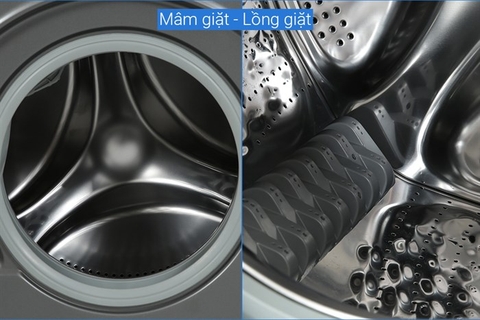 Máy giặt sấy Whirlpool SaniCare giặt 10.5kg - sấy 7kg WWEB10702FG Xám