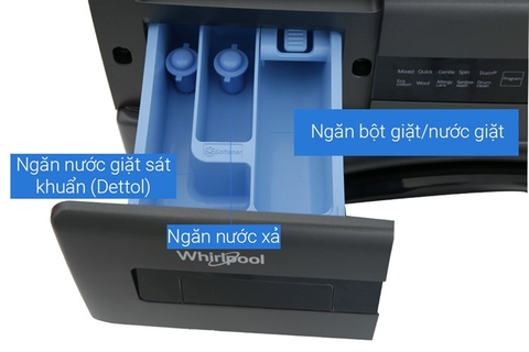 Máy giặt sấy Whirlpool SaniCare giặt 10.5kg - sấy 7kg WWEB10702FG Xám