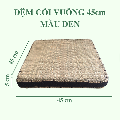 Đệm cói chữ nhật đen D45cm