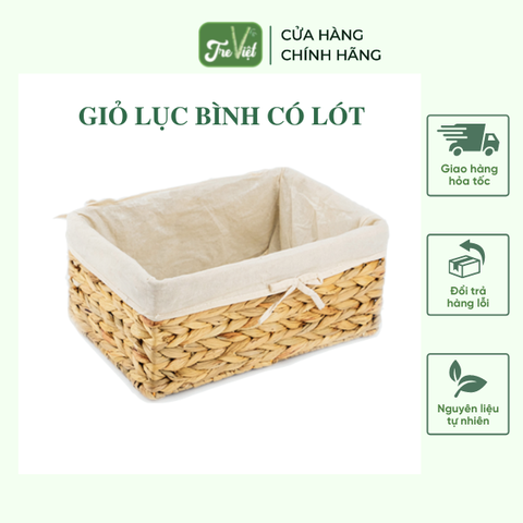 Giỏ lục bình đa năng có lót - Storage basket