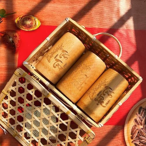 Bộ quà tặng 3 ly tre lớn - Bamboo Cup Set