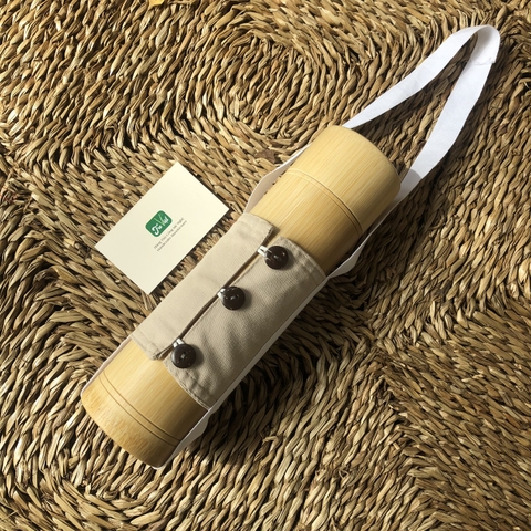 Bộ quà tặng doanh nghiệp khắc logo - Bình Giữ Nhiệt + Ly Tre 18cm