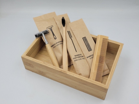 Bộ Đồ Dùng Amenities cho Khách Sạn - Đồ Dùng Cá Nhân bằng Tre Thân Thiện Với Môi Trường