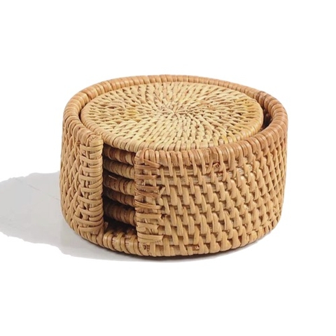 Bộ lót ly mây - Rattan Coasters Set