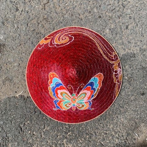 Nón Cỏ Bàng vẽ nhiều màu mẫu mới đẹp - Nón Lá Cỏ Bàng Chắc Chắn (có sẵn dây nón)