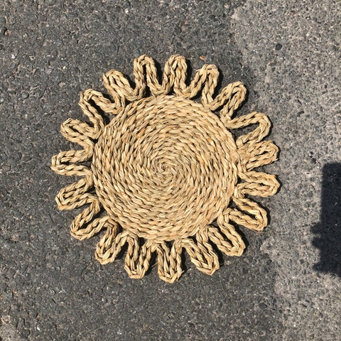 Thảm cói - Tấm lót hoạ tiết - Trải bàn, decor, trang trí tường