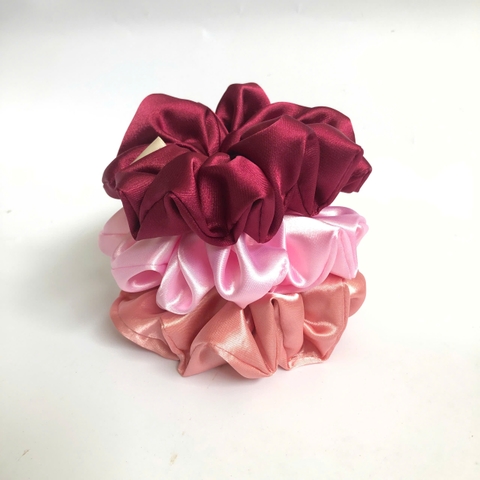 Dây Cột Tóc Scrunchie Handmade -Lụa Bóng Xinh Xắn Siêu Co Giãn