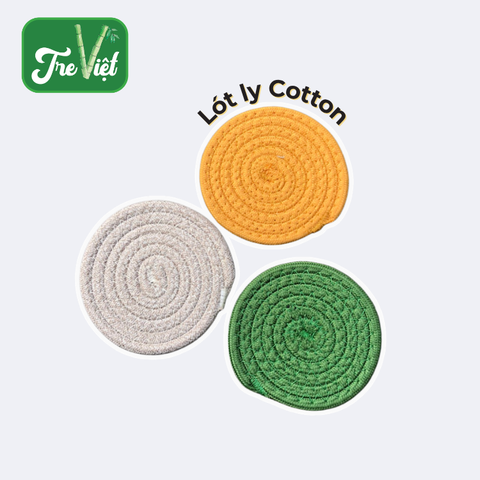 Lót ly cotton thấm nước xinh xắn - Đế lót ly decor siêu thấm