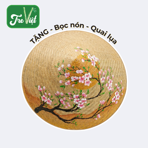 Nón Cỏ Bàng vẽ hoa đẹp - Nón Lá Cỏ Bàng Chắc Chắn (có sẵn dây nón)