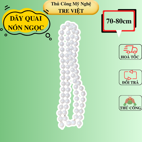 Dây quai nón lá ngọc 8mm dài 70-80cm - dây ngọc đeo nón lá