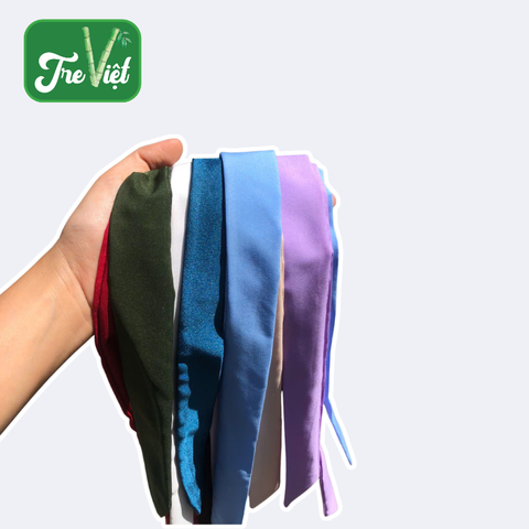 Dây quai nón lá vải lót lụa dài 1m2 x 3cm - Khăn lụa dáng dài thắt nơ cổ, túi xách thanh lịch