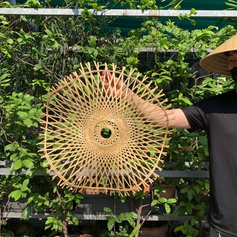 Chụp Đèn Tre Lá Sen Đơn Trang Trí Nhà hàng, Khách Sạn, Quán Cafe, Homestay