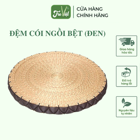 Đệm cói chữ nhật đen D45cm