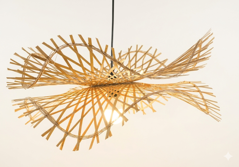 Chụp Đèn Tre Lá Sen Đơn Trang Trí Nhà hàng, Khách Sạn, Quán Cafe, Homestay