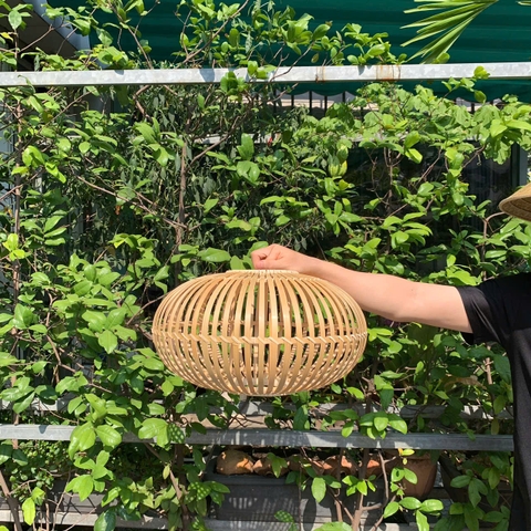 Chụp Đèn Tre Quả Bí Trang Trí Nhà hàng, Khách Sạn, Quán Cafe, Homestay