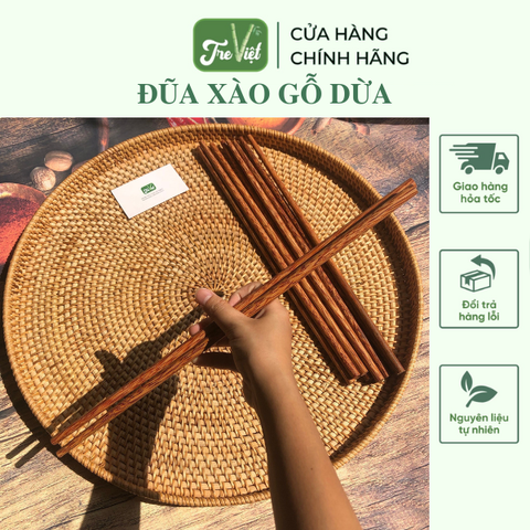 Đũa cái - Đũa chiên xào gỗ dừa L38.5cm - Coconut Wooden Chopsticks
