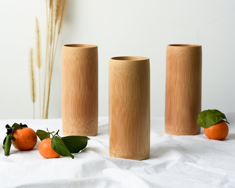 Ly tre đẹp - Cốc uống nước bằng tre cao 18cm - Bamboo Cup