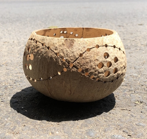 Lồng Đèn Trung Thu Gáo Dừa - Gáo dừa làm lồng đèn (tặng kèm dây + nến)