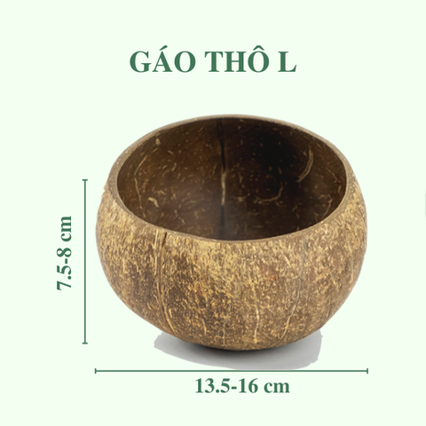 Chén gáo dừa thô - Raw Coconut Shell Bowl