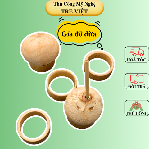 Giá đỡ dừa bằng tre dùng trong nhà hàng , khách sạn / Đế tre lót dừa