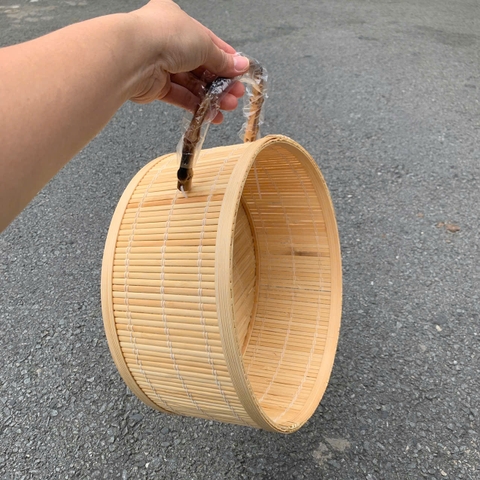 Giỏ cắm hoa tròn bằng tre - Giỏ tre tròn cắm hoa, đựng trái cây