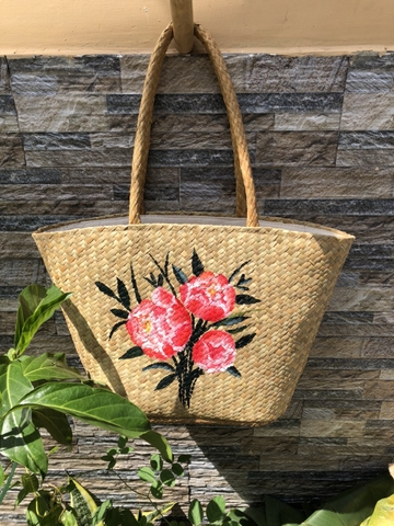 Giỏ Cỏ Bàng Đeo Vai To Vẽ Nhiều Mẫu