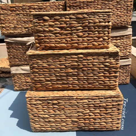 Bộ giỏ lục bình có nắp