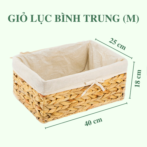 Giỏ lục bình đa năng có lót - Storage basket