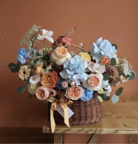 Giỏ cắm hoa bằng mây - Giỏ mây đựng trái cây làm quà tặng