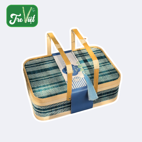 Hộp Đựng Quà Tết Nâu - Giỏ Quà Tết - Hộp Vali Tre Nâu - Giỏ Picnic Tre - Bamboo Picnic Basket